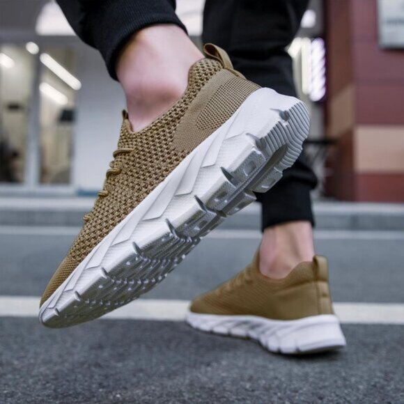 ⚡Mens Brown Running Fashion Tennis Walking Lightweight Athletic Sneakers - Picture 2 of 5